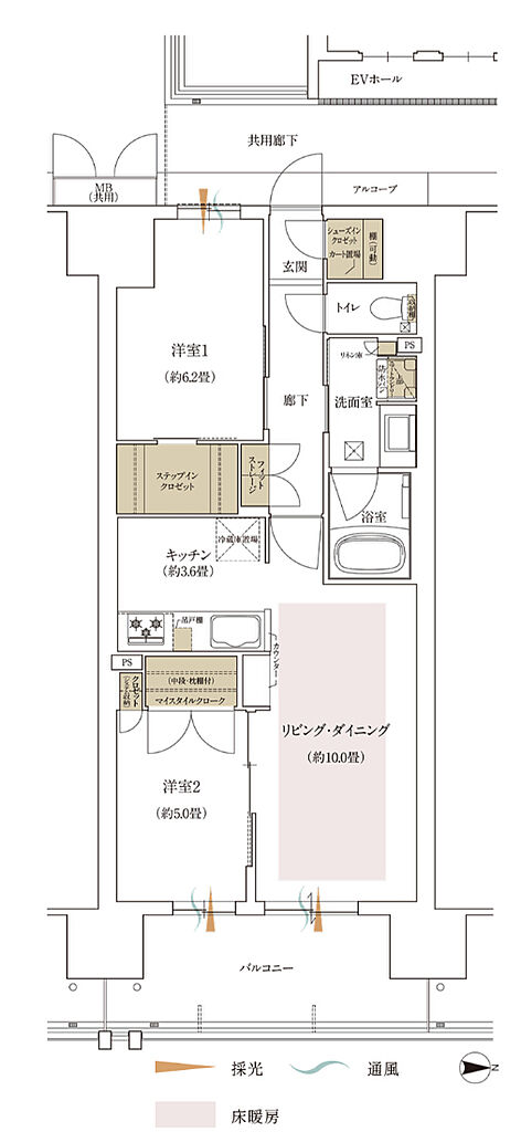 大阪市内最大級Osaka Metro谷町線駅1分ｘ総483戸駅前開発プロジェクト（North街区／South街区） 間取り CB