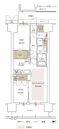 大阪市内最大級Osaka Metro谷町線駅1分ｘ総483戸駅前開発プロジェクト（North街区／South街区） 間取り CB