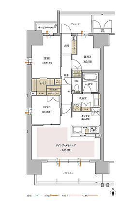 ローレルスクエア出戸ザ・ランドマークス（ノース／サウス） 間取り 【先着順】BA