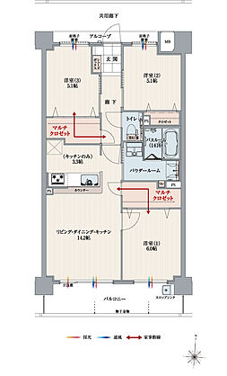 アルファスマート道後湯築 間取り D