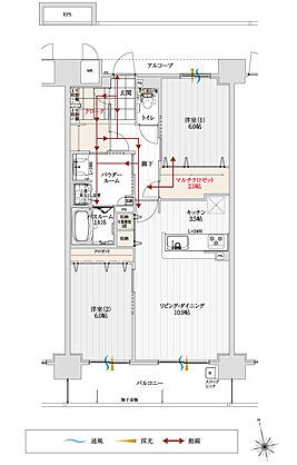 アルファスマート三条 間取り F