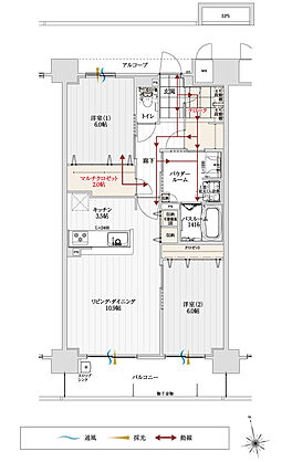 アルファスマート三条 間取り E