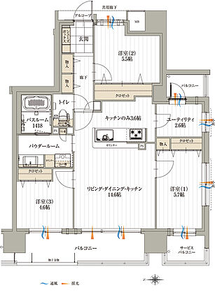 アルファステイツ名取大手町 間取り H