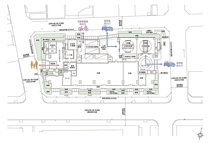 アルファ藤枝駅前ザ・タワー 敷地配置図