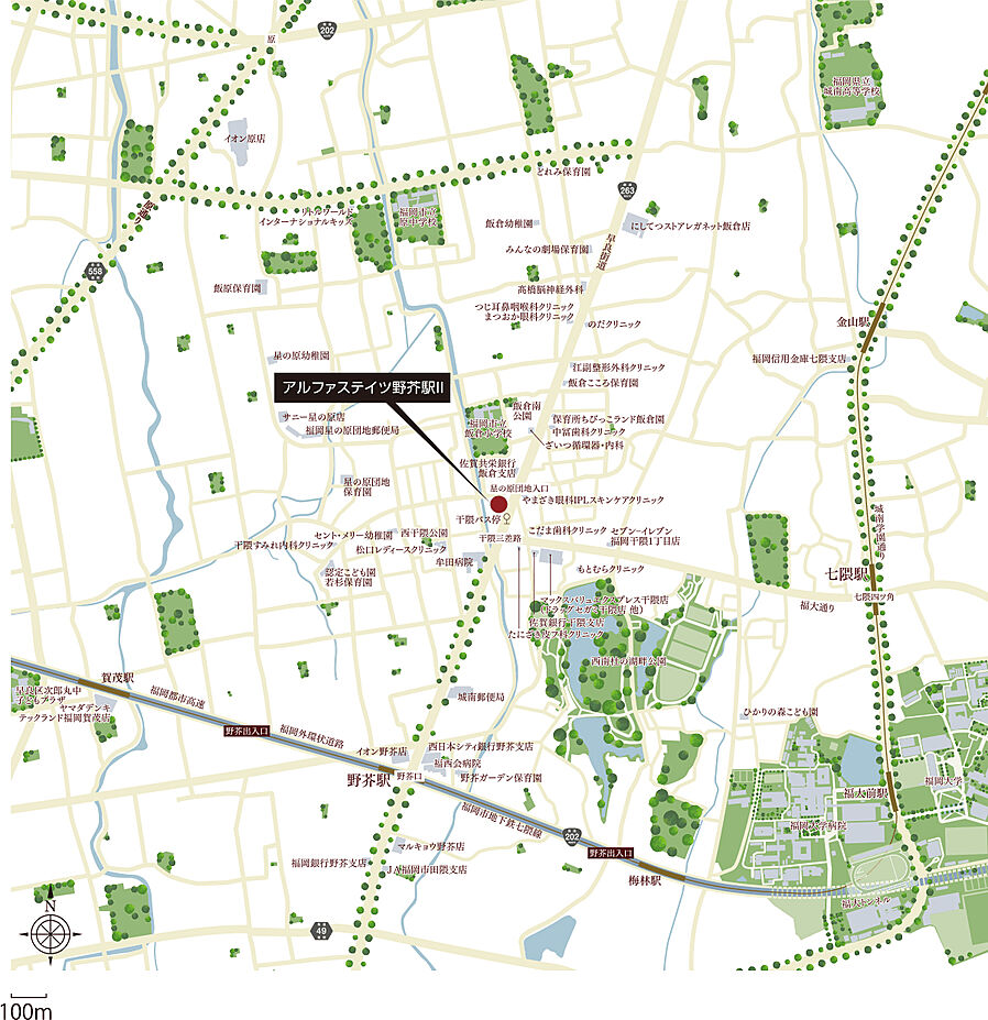 アルファステイツ野芥駅II：案内図