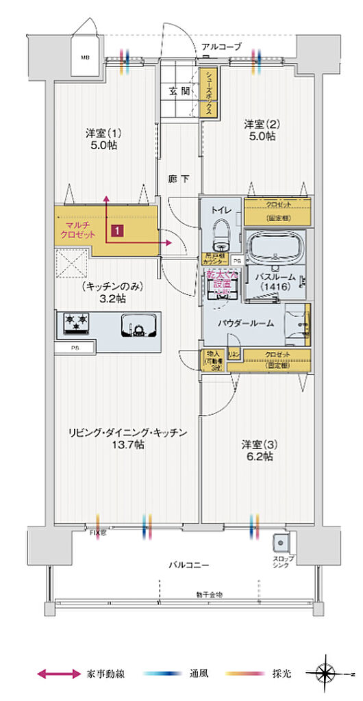 アルファステイツ衣山駅 間取り D