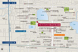 アルファステイツ伏石中央公園 現地案内図