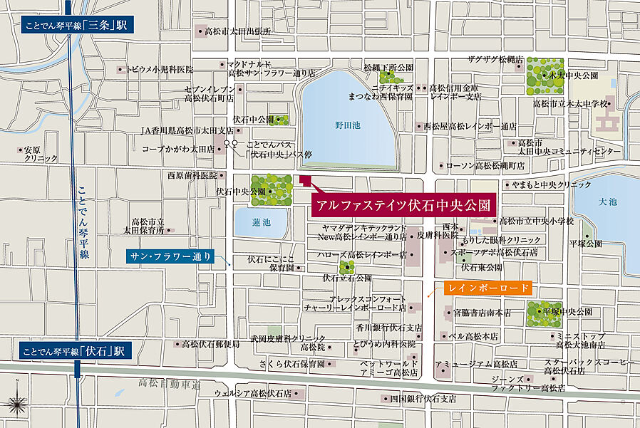 アルファステイツ伏石中央公園：案内図