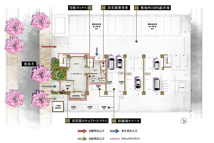 アルファガーデン毛利町II 敷地配置図