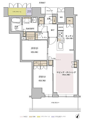 ジオタワー大阪十三 間取り SD