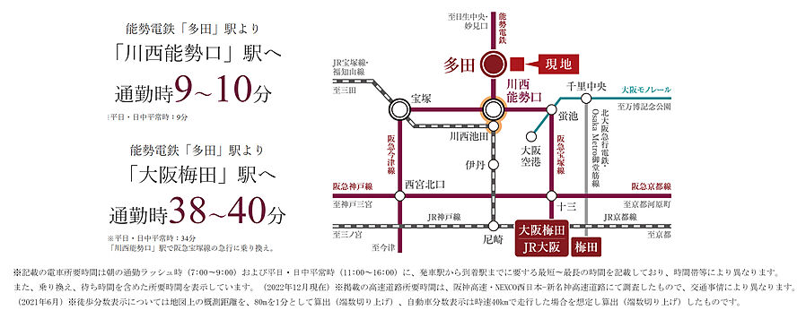 ジオ川西多田 ブライトサイト：交通図