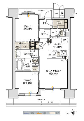 ジオ阪急川西 The Front 間取り B