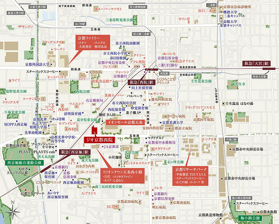 ジオ京都西院：案内図