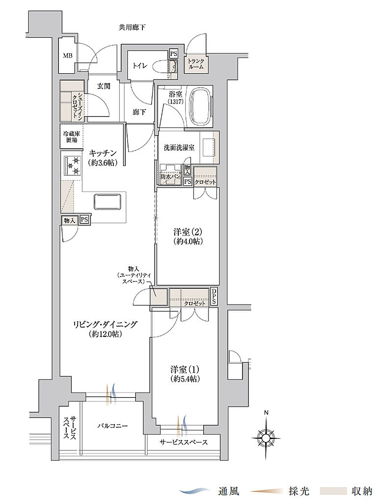 ジオ京都二条東月光町 間取り K