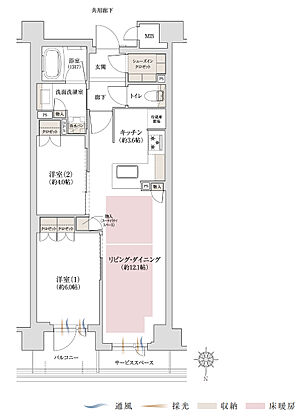 ジオ京都二条東月光町 間取り C