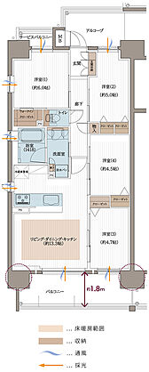 リベール東加古川駅前通り 間取り A-2