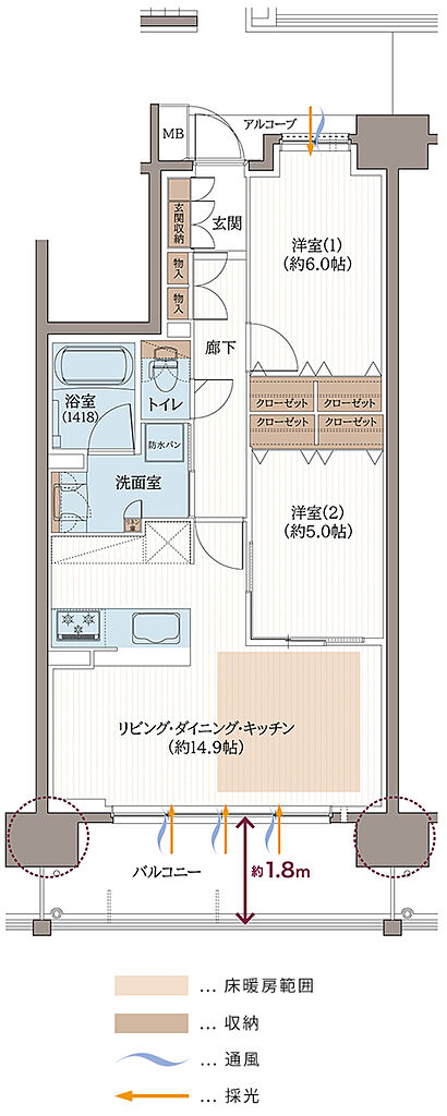 リベール東加古川駅前通り 間取り B-1