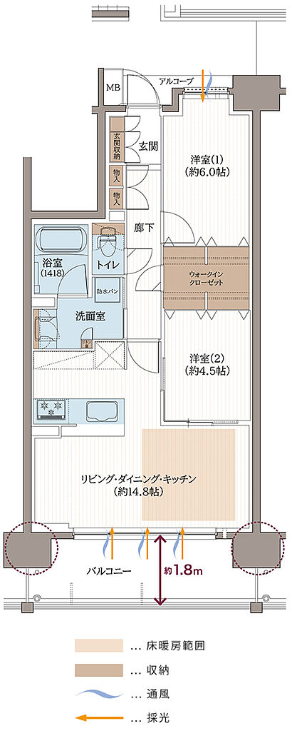 リベール東加古川駅前通り 間取り B-2
