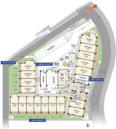 エクセレントシティ多摩永山 敷地配置図・1階平面図