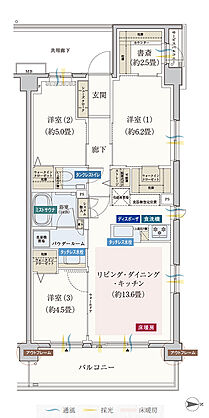 エクセレントシティ元住吉ザ・レジデンス 間取り A'