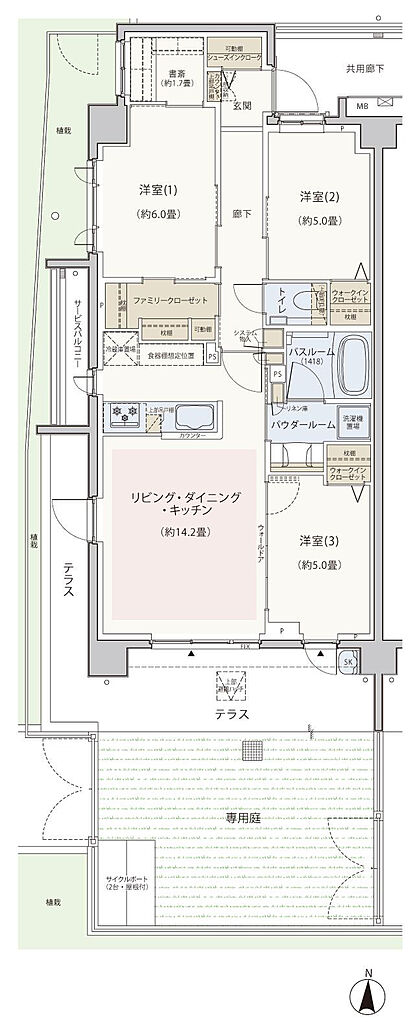 エクセレントシティ稲城 THE GARDEN 間取り Dg