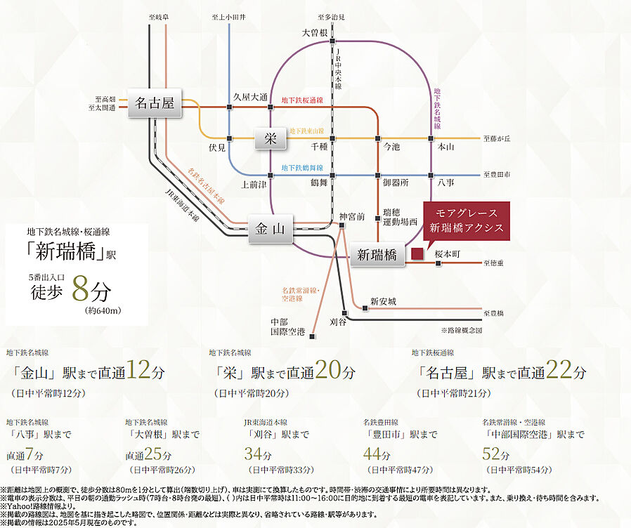 モアグレース新瑞橋アクシス：交通図