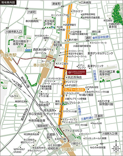 ルピアコート本川越ステーションビュー 現地案内図