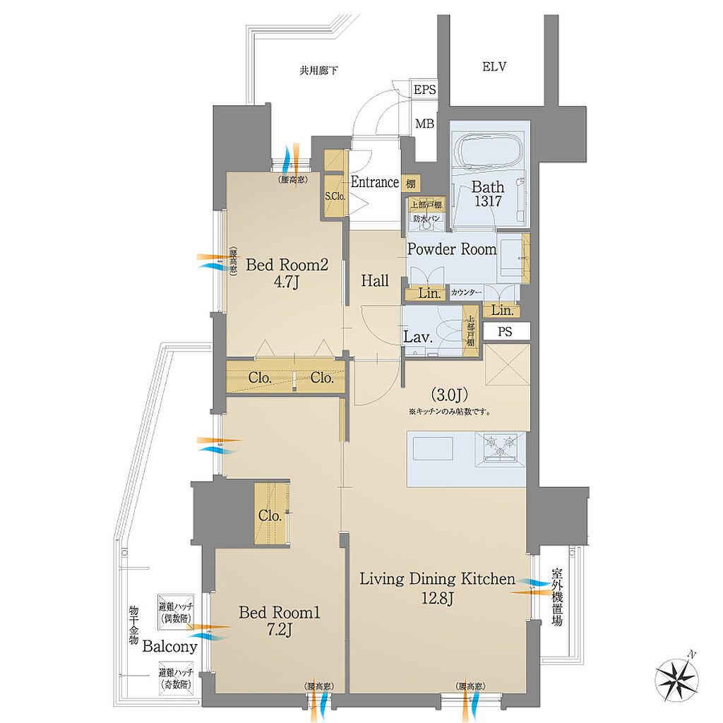 モントーレ六本松 ザ・マーク 間取り B4【MENU PLAN 5】