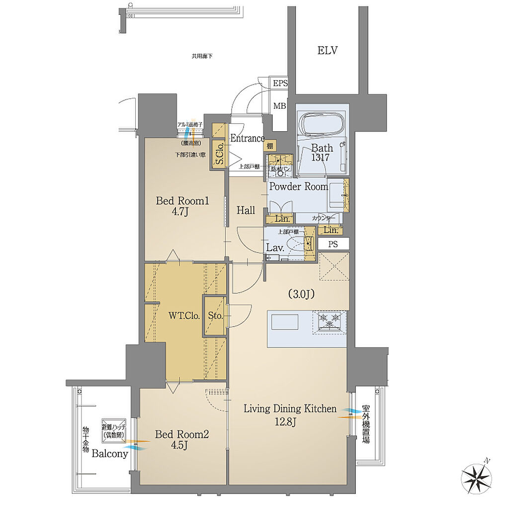 モントーレ六本松 ザ・マーク 間取り B1【MENU PLAN 2】
