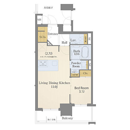 モントーレ六本松 ザ・マーク 間取り D1