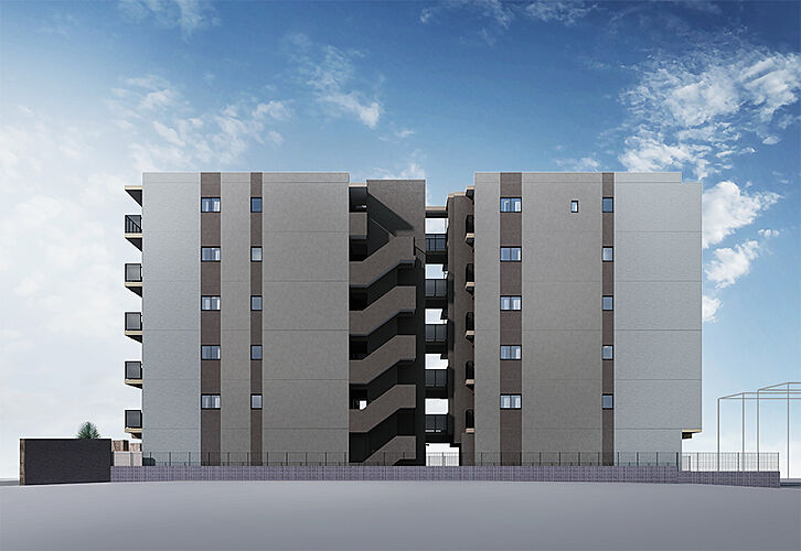 モントーレ室見リバーサイド 外観完成予想CG（南西正面）