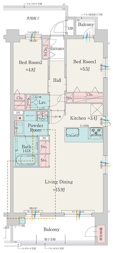 モントーレ室見リバーサイド 間取り F(MENU PLAN)