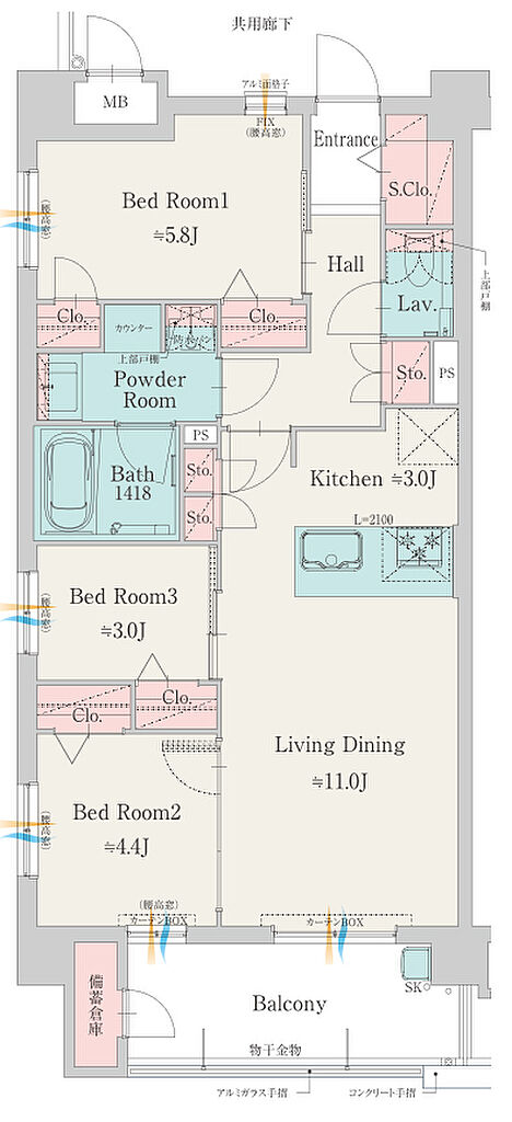 モントーレ室見リバーサイド 間取り C