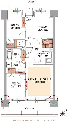プラネスーペリア古淵 間取り 【先着順】B2b