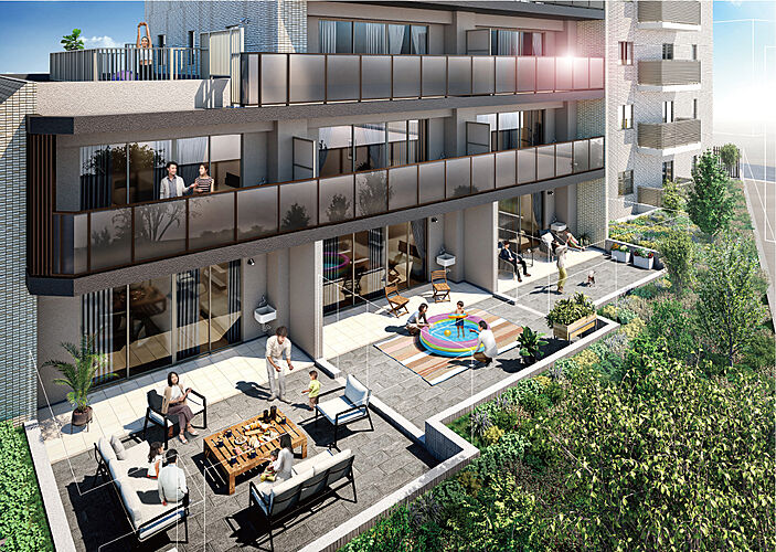 ガーラ・レジデンス松戸 専用庭・テラス完成予想CG