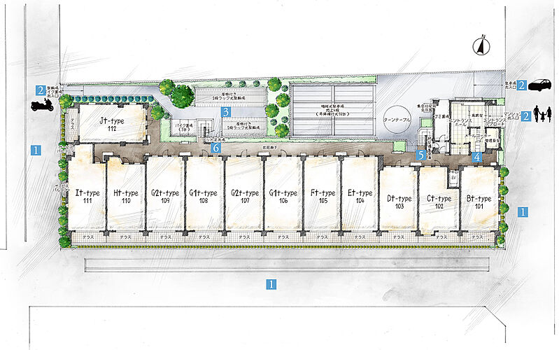 ガーラ・レジデンス南浦和プルミエ 敷地配置イラスト