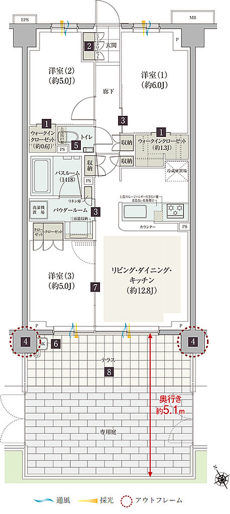 ガーラ・レジデンス藤沢 間取り G3g