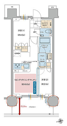 ガーラ・レジデンス相模大塚ステーションマーク 間取り B