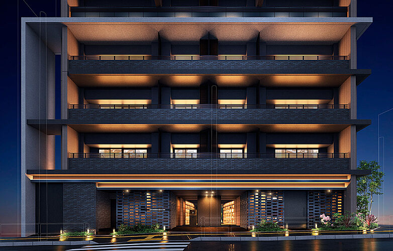 グラディス西広島駅前ザ・タワー エントランスアプローチ完成予想図