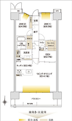 ザ・リバーサイドガーデン大淀河畔 間取り B【無償設計変更プラン】