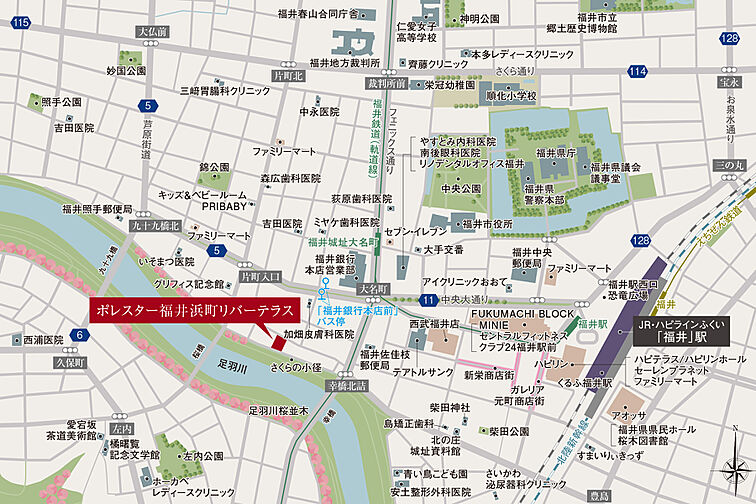 ポレスター福井浜町リバーテラス 現地案内図