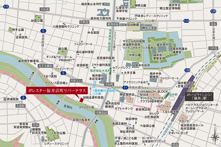 ポレスター福井浜町リバーテラス：案内図