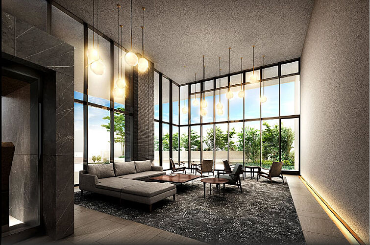 ポレスター自治医大ガーデンヴィラ エントランスホール・ラウンジコーナー完成予想図