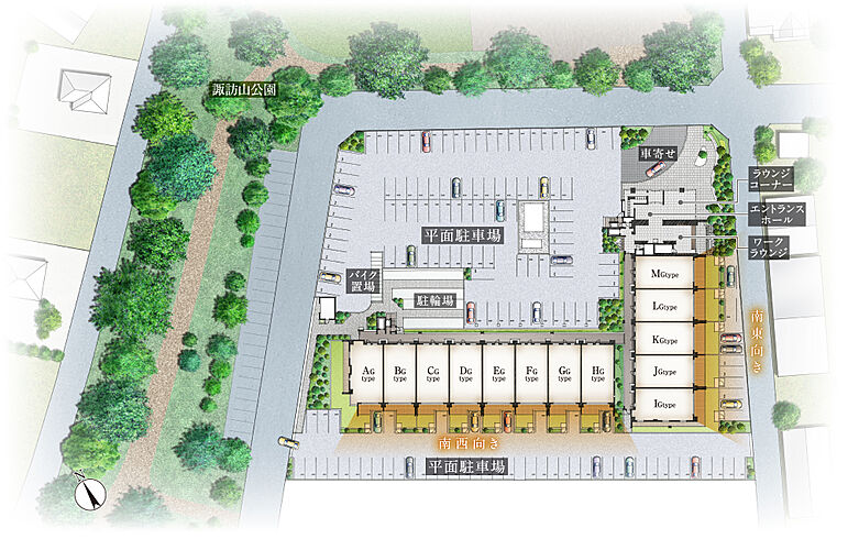 ポレスター自治医大ガーデンヴィラ 敷地配置イメージイラスト