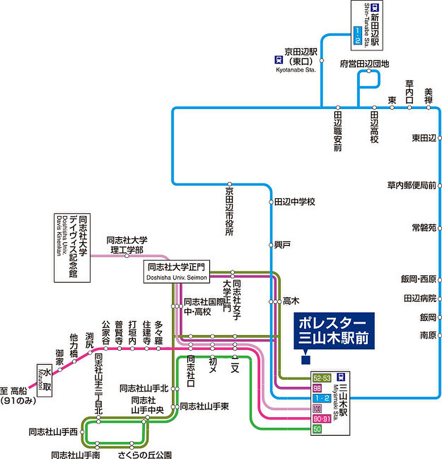 ポレスター三山木駅前：交通図