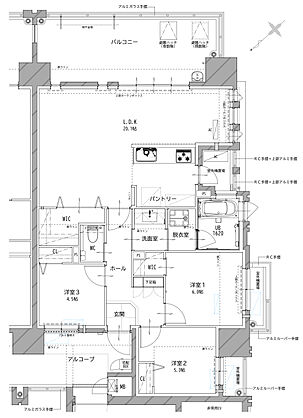 リヴィエールタワー下関海峡ヴィラ 間取り Aα