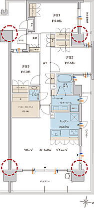 ＭＪＲ浦上ザ・レジデンス 間取り J【メニュープラン1】