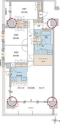 ＭＪＲ浦上ザ・レジデンス 間取り A【メニュープラン1】