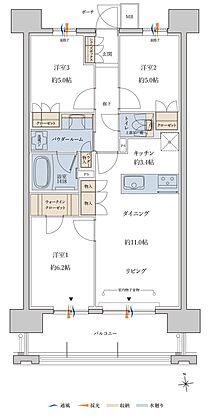 MJR鹿児島中央駅前ザ・レジデンス 間取り H