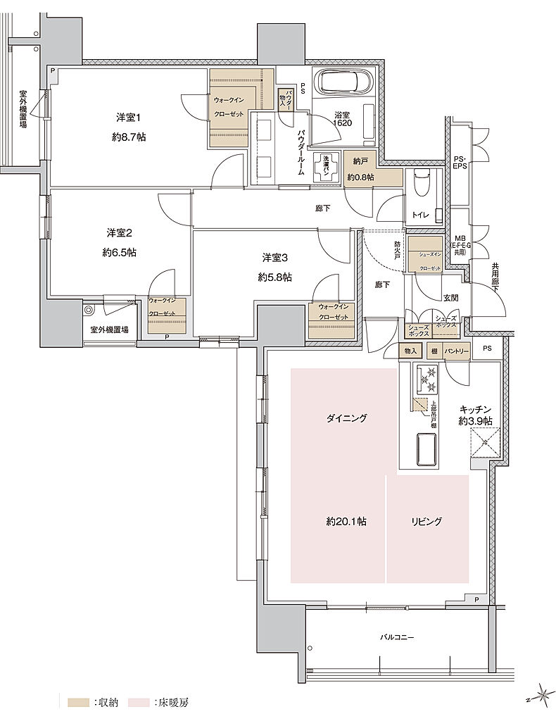 ザ・上通並木坂レジデンス 間取り 【Executive Floor】E-G